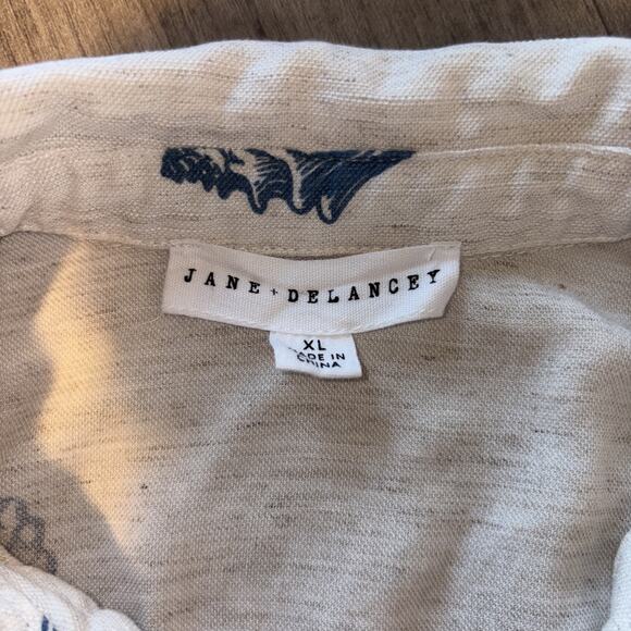 June & Delancey Cream Blue Seashell Tiered V- Neck Women’s DressBeach Costal Xl - Picture 13 of 13